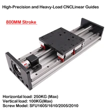 800MM 0.8M Stroke Double Guide Heavy Load HGR20 Rail 4PCS HGH20 Sliding Table Slide Platform Linear module Ballscrew CNC Router
