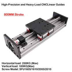 800MM 0.8M Stroke Double Guide Heavy Load HGR20 Rail 4PCS HGH20 Sliding Table Slide Platform Linear module Ballscrew CNC Router