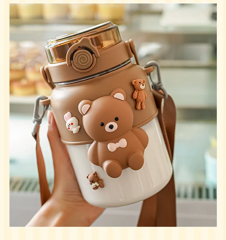 Kawaii Duck Cute Straw Bottle (1000ml) - Limited Edition