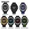 SANDA Men Military Watches Big Spider Dial Sport Watch LED Digital Waterproof Watch Men Multifunction Dual Display Clock Relogio 3