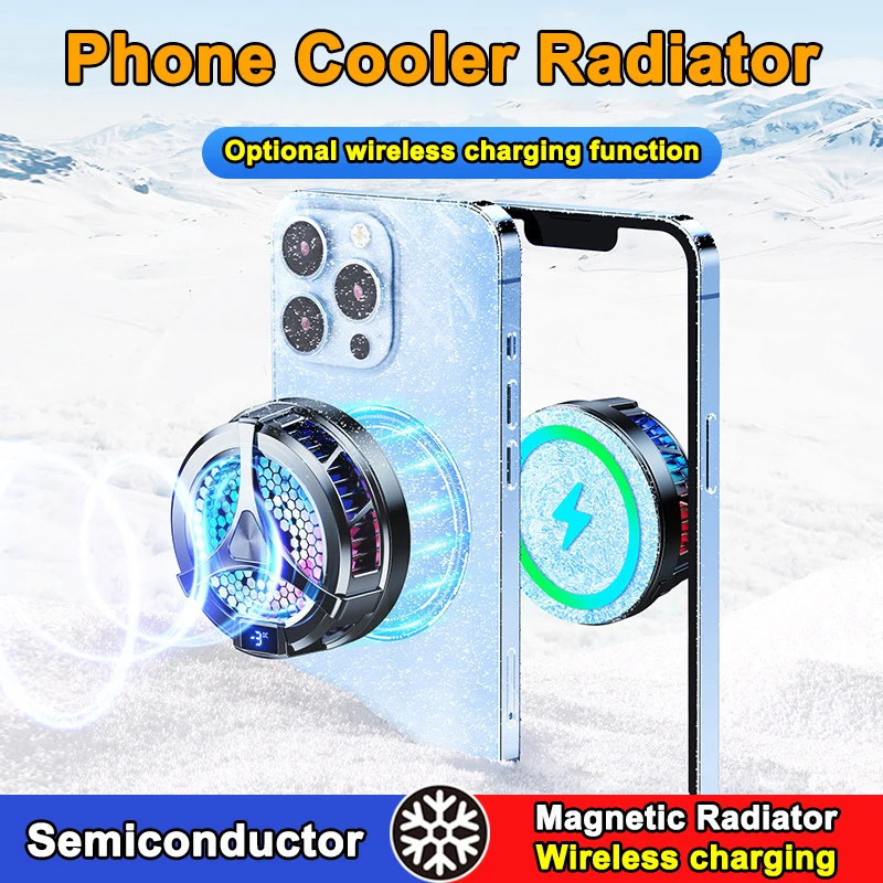 Mobile Phone External Cooler Semiconductor Magnetic Fan Game with wireless charging Magsafe PUBG Machine tablet Radiator cooling