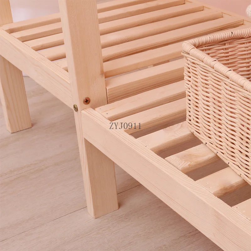 *Eco Friendly Solid Wooden Clothes Hanging Storage Hangers Coat and Hat Racks Floor Shelves for Kids Room Furniture