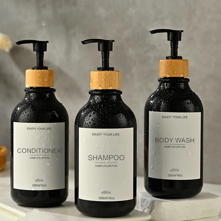 Dispenser Per Shampoo Da 500Ml Per Dispenser Di Sapone Per Doccia Shampoo Flaconi Per Balsamo Per Gel Doccia Etichette Impermeabili Flacone Per Lozion