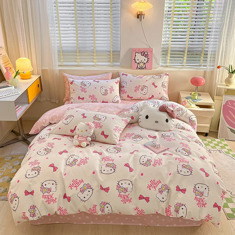 Sheets Hello Kitty Bedding Sets | Hello Kitty Queen Size Bedding - Sanrio  Bedding Set - Aliexpress