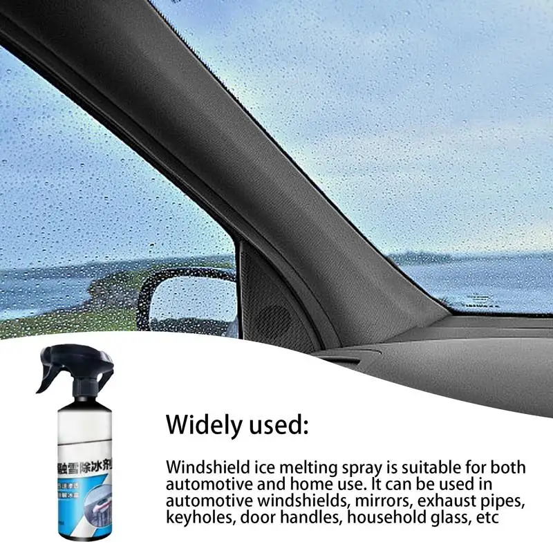 Windshield Defroster Spray 500ml Effecient Defrost Spray Windshield Fast Acting Defroster Protective Car Supplies For