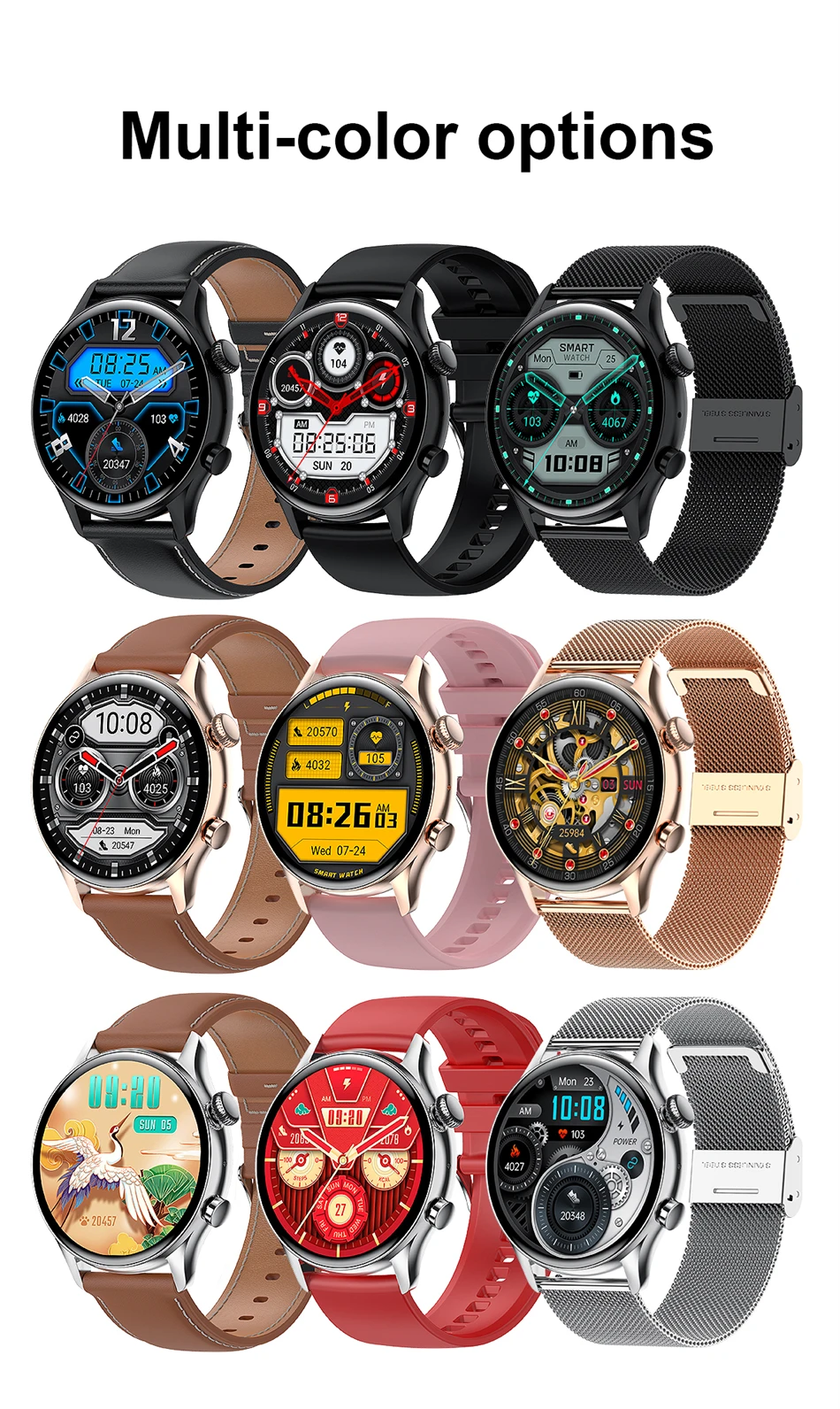 2022New NFC Sport Smart Watch Women Bluetooth Call Always On Display Watch Men Custom Dial Heart Rate Smartwatch For Android IOS