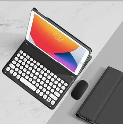 Enhanced Wireless Magnetic Keyboard Case with Multi-Language Support for Portuguese (Black with mouse)