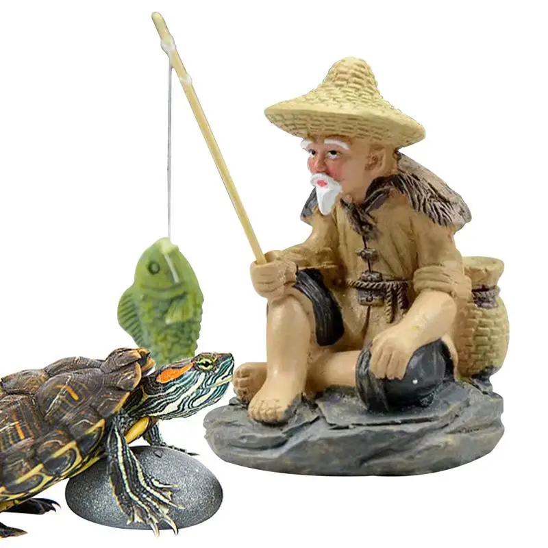 Fishing Ornament For Table Fishing Decorations Dollhouse Accessories Fish Tank Ornaments Fisherman PVC Figurine For Fish Tank fish tank ornaments,fish tank decorations,aquarium ornaments
