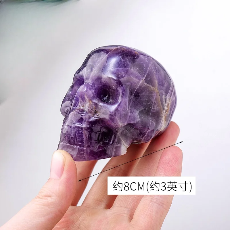 3 Inch Crystal Skulls Hand Carving Statue Home Desk Ornament Decoration Reiki Healing Fengshui Collection Gifts 5