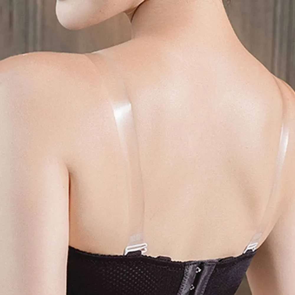 1 Pair 1.2cm Bra Clear Shoulder Straps Detachable Adjustable Non-Slip Invisible Women Elastic Bra Belt Intimates Accessories