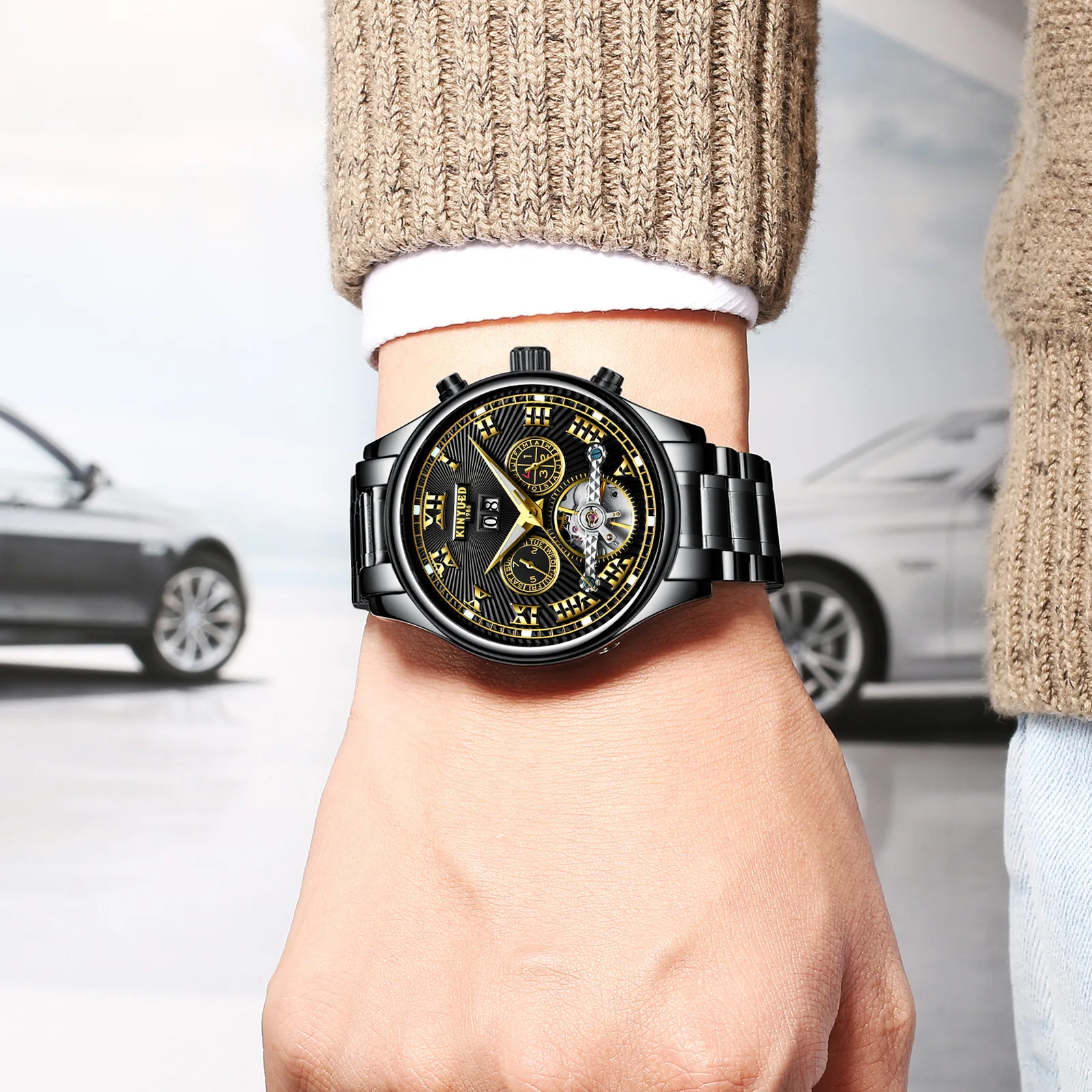 Men Tourbillon Original High-End Luxury Man Watch Mechanical Automatic Movement Watches Wrist For Winding Skeleton 43MM