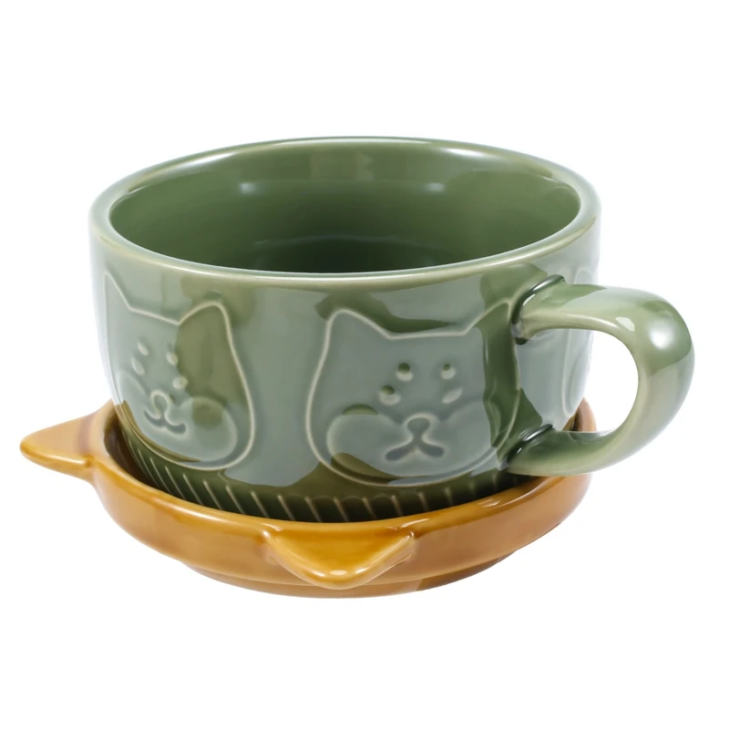 

Japanese Cute Mug Creative Ceramic Shiba Inu Panda Coffee Cup With Lid Home Couple Milk Breakfast Cup Water Cup