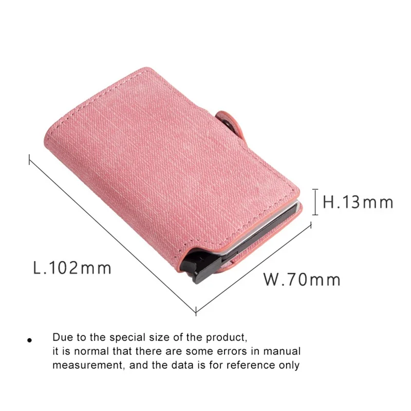 Sleek Pink Minimalist RFID Wallet with Automatic Pop-Up Feature