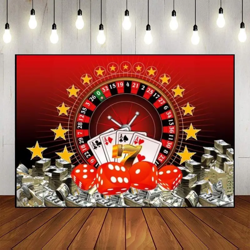 Decorazione Di Compleanno Del Casinò Las Vegas Sfondo Fotografia Fondali Poker Sfondo Personalizzato Roulette Foto Puntelli Decorativi Carta