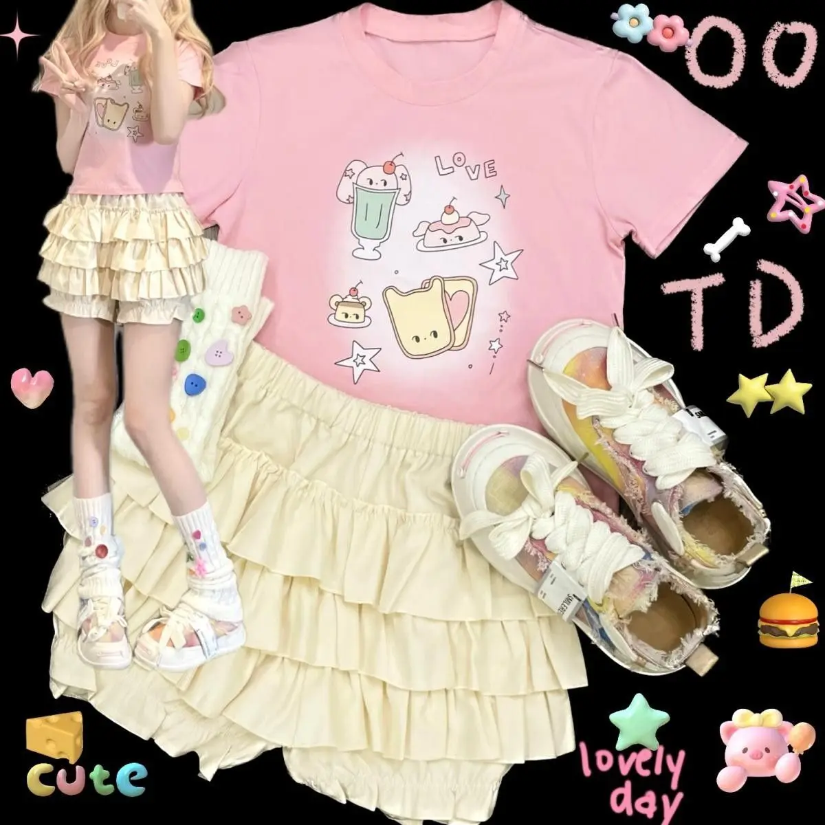 Trouser Skirts Half Body Pumpkin Pants Summer New Fluffy and Fluffy Cake Auricularia Auricula Girl Sweet Versatile Short Tide