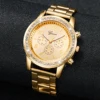 Leisure Women's Watch Three Eyes Stainless Steel Strap Fashion Women's Quartz Watch Gold Silver 2PCs Watch Set 5