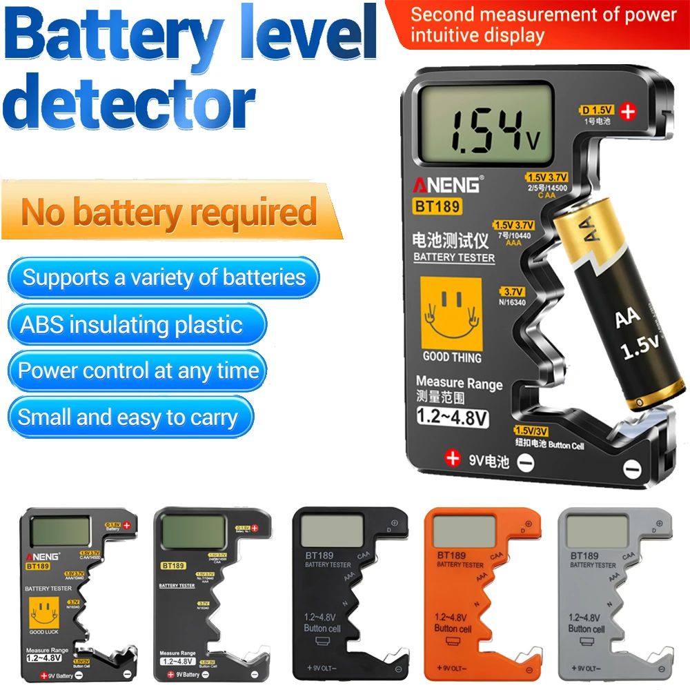 Tester batteria 9V Ultra-small AA AAA Button Cell Universal Household LCD Display digitale Tester batteria strumento rilevatore banca di alimentazione