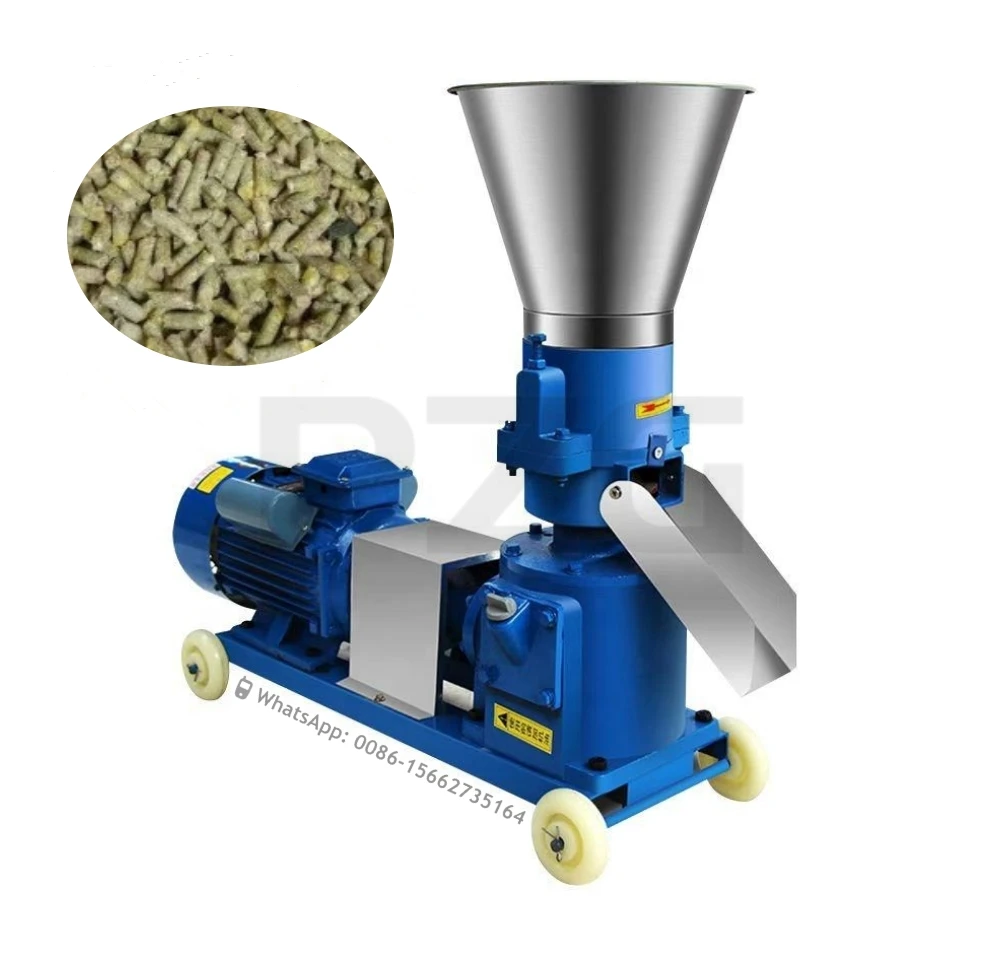 4500W Pellet Press Animal Feed Wood Pellet Mill Biomass Pellet Machine  40-50kg/h