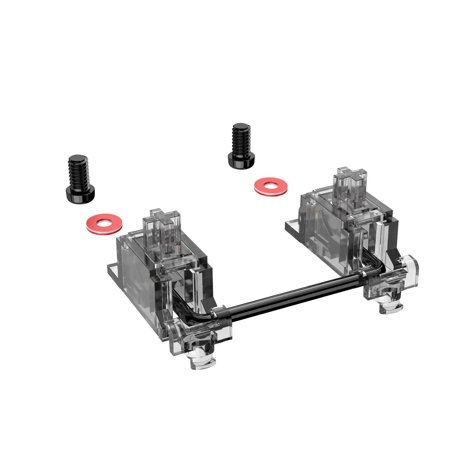 

DUROCK Stabilizers V2, Smokey Black Screw in Stabilizers, PCB Mount Pre-clipped Screw-in Stabilisers with Black Wires Stabs