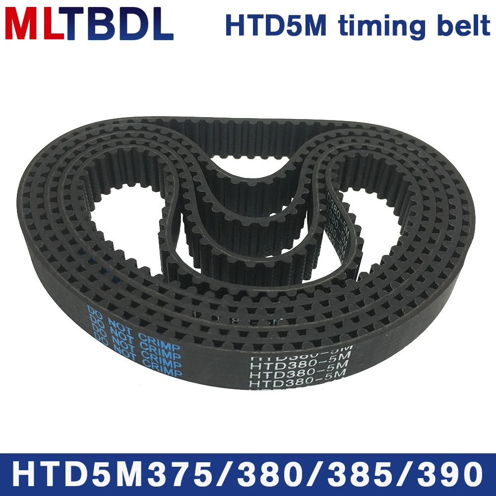 

HTD 5M Timing Belt 375/380/385/390mm Length 10/15/20/25mm Width 5mm Pitch Rubber Pulley Belt Teeth 75 76 77 78 synchronous belt
