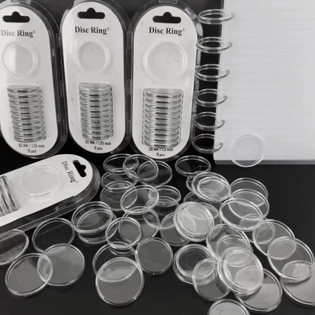 11pcs Clear Plastic Planner Refill Bound Discs for Binding Plastic Ring Binder Mushroom Hole Loose-leaf Planner Ring Binder