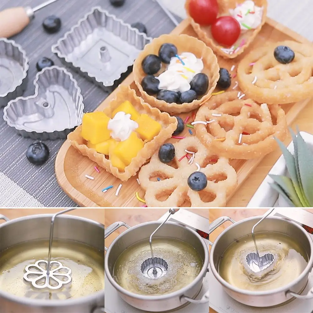 Baking Tools Kitchen Gadgets Timbale Molds Funnel Cake Maker Bunuelos Mold Swedish Rosette Cookie Bake Mold Iron MakerWaffle - 3