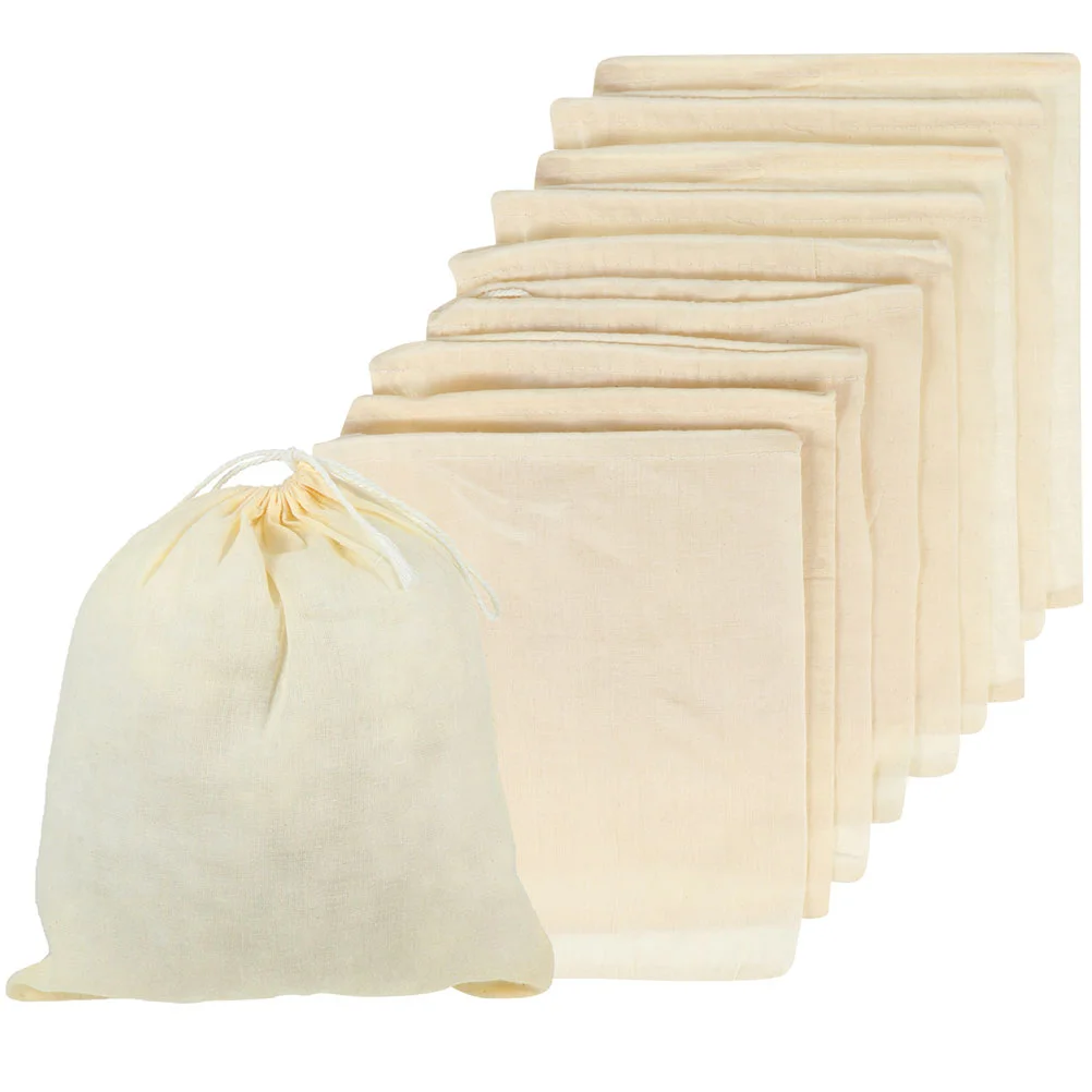 

Drawstring Cotton Bag Spices Gadget Holding Bags Reusable Filter Strainer Soup Tea Bag Storage Dried Tea
