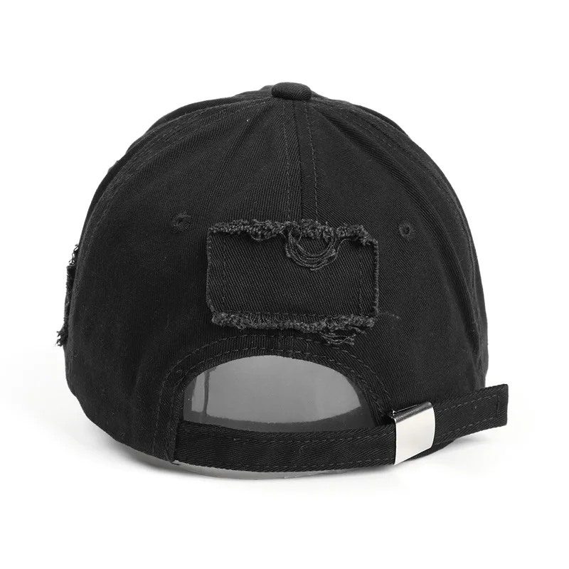 Trendy Streetwear Hip Hop Worn Hole Face Cap For Women Men Orange Purple Letter Summer Snapback Cap 5