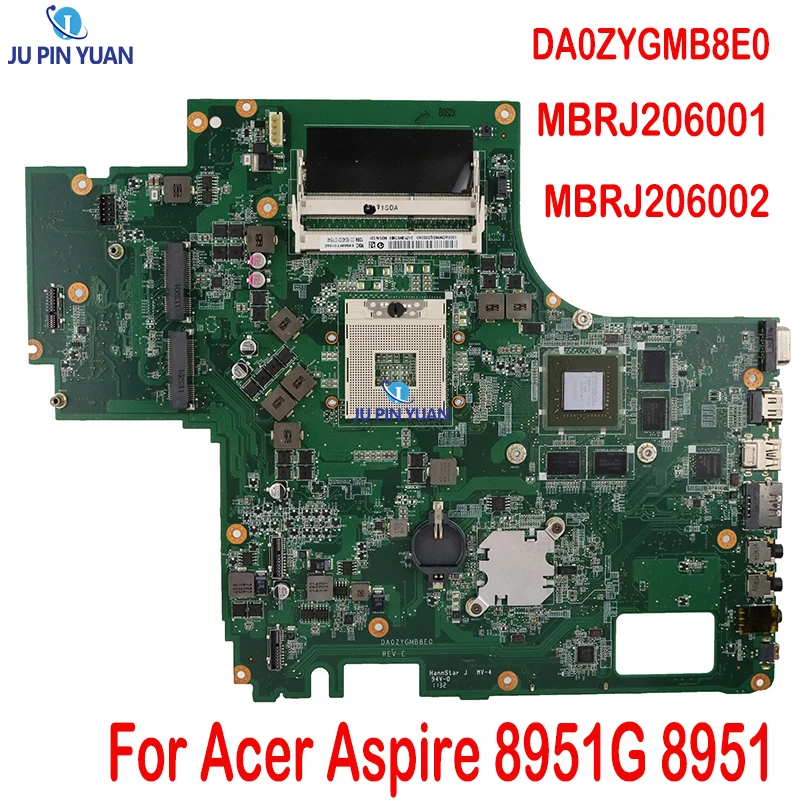 

DA0ZYGMB8E0 MBRJ206001 MBRJ206002 Laptop Motherboard For Acer Aspire 8951G 8951 HM65 GT555M ddr3 Main board Full Test