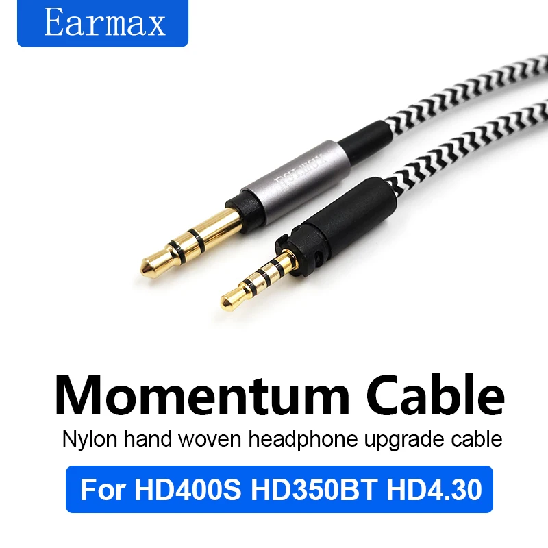 For Sennheiser MOMENTUM HD4.30 HD400S HD458 HD458BT HD450BT HD350BT HD4.40BT Nylon Braided Upgrade Cable