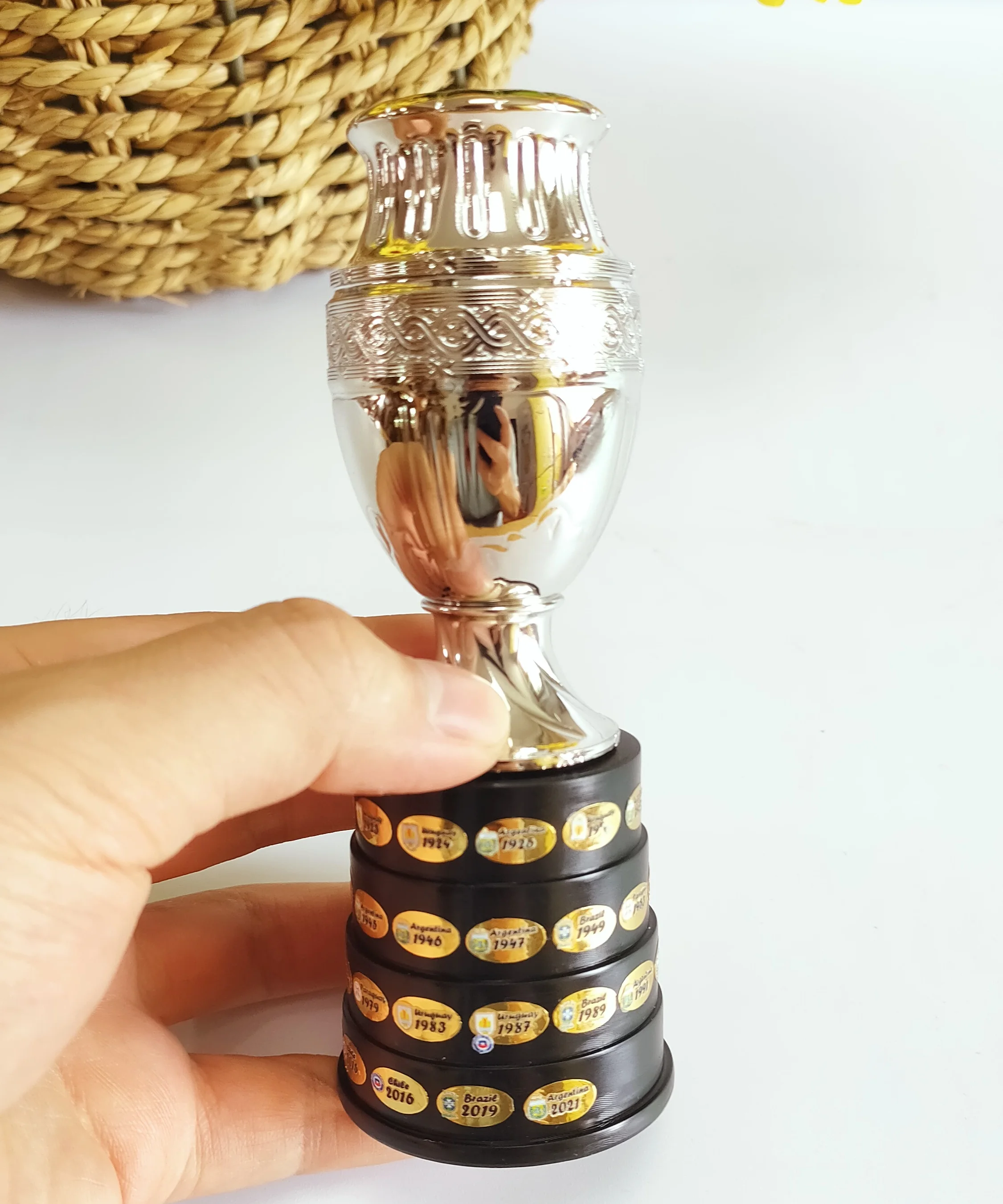 라 리가 슈퍼 컵 트로피 10 cm 높이 Supercopa de espaa a 트로피 컵 Copa de Campeones 트로피 컵 축구 기념품
