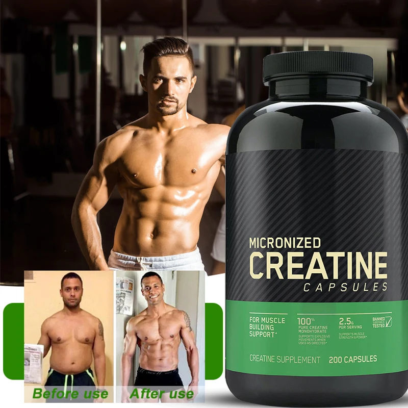 60 Pills Creatine Monohydrate Capsule Exercise Fitness Muscle Growth Strength Health Food creatine monohydrate capsule