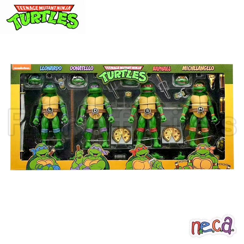 

7inches NECA Turtles 1987 Cartoon Action Figure (4PCS/SET) Leonardo Raphael Michelangelo Donatello Anime Model Free Shipping