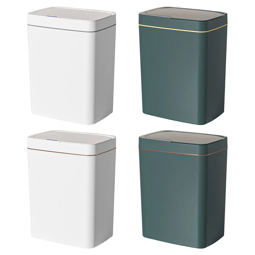 15/18L Smart Sensor Trash Can Quiet Automatic Trash Bin Rechargeable Auto Motion Sensor Rubbish Can for Kitchen Bathroom Bedroom