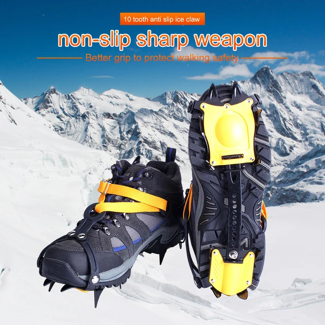 Crampones de hielo ligeros, tacos de Montañismo con bolsa de transporte,  para senderismo, escalada, trotar, nieve, 1 par - AliExpress