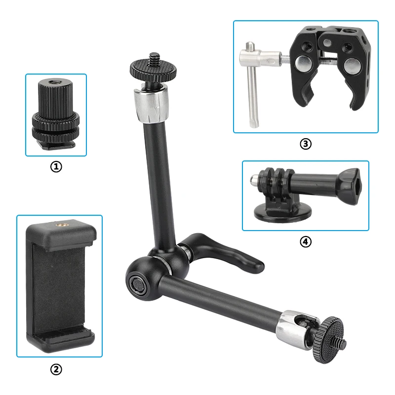 Hdmi Articulando Braço Mágico Super Crab Clamp Clip para Telefone Smartphone Adaptador de Montagem Monopé Gopro para Monitor Atualizado 11 - Image 3