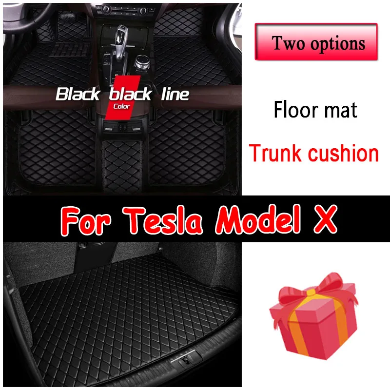 

Car Floor Mats For Tesla Model X 2016~2022 6 seat Second Row No Handrails Anti-dirt pad Interior Parts floor Pad Car Accessories