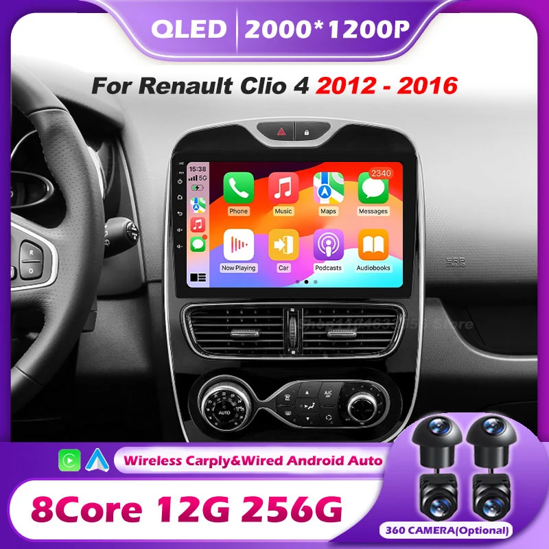 Radio Multimedia con Carplay para Renault Clio 4 2012-2016, Reproductor de Video Android 16, Auto WIFI, GPS, Navegación, DSP, Estéreo, BT, Herramientas 1