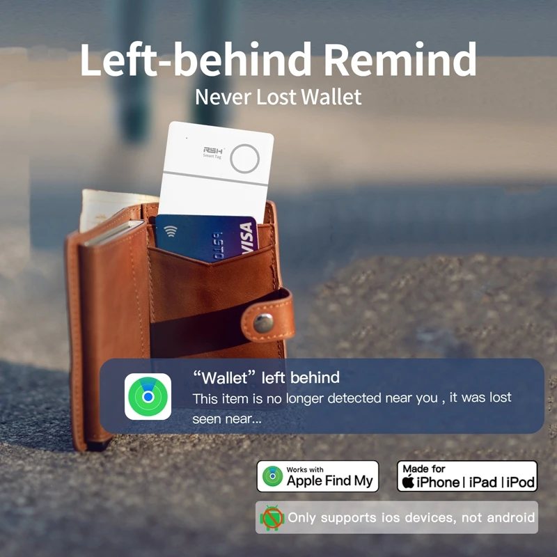 Smart Card Tracker Work Apple Find My App Wireless Rechargerable Anti Lost Item Locator Luggage Bluetooth Tracker GPS gps locator anti lost tracker anti lose tracker item locator anti lost locator