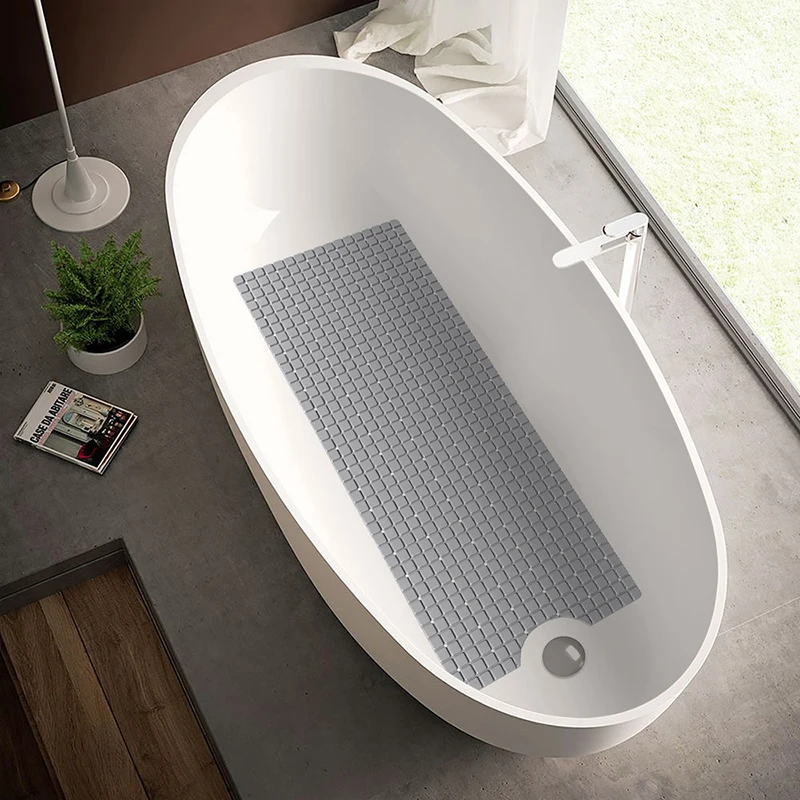 Rectangle PVC Anti-skid Bath Mats Soft Shower Bathroom Massage Mat Suction  Cup Non-slip Bathtub Carpet Large Size - AliExpress