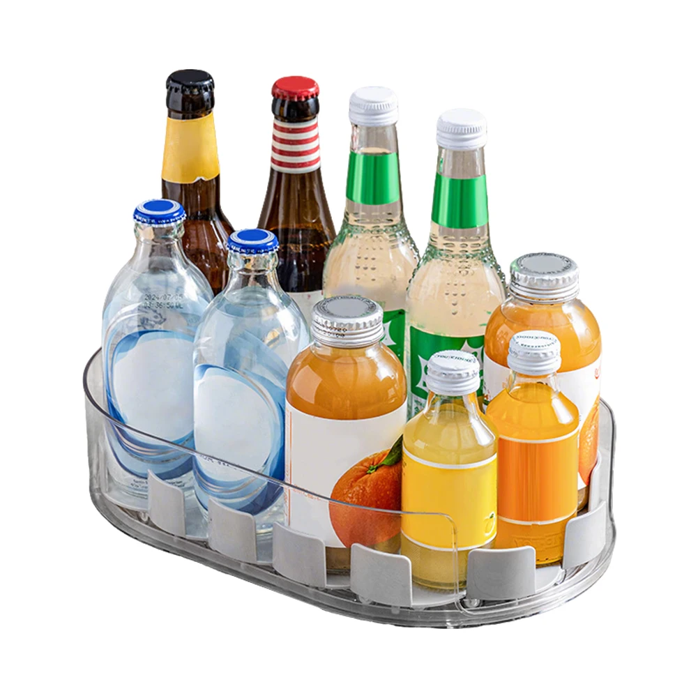 Kitchen Bottle Storage Rack for Bathroom Cabinet FridgeVanity(White transparent)