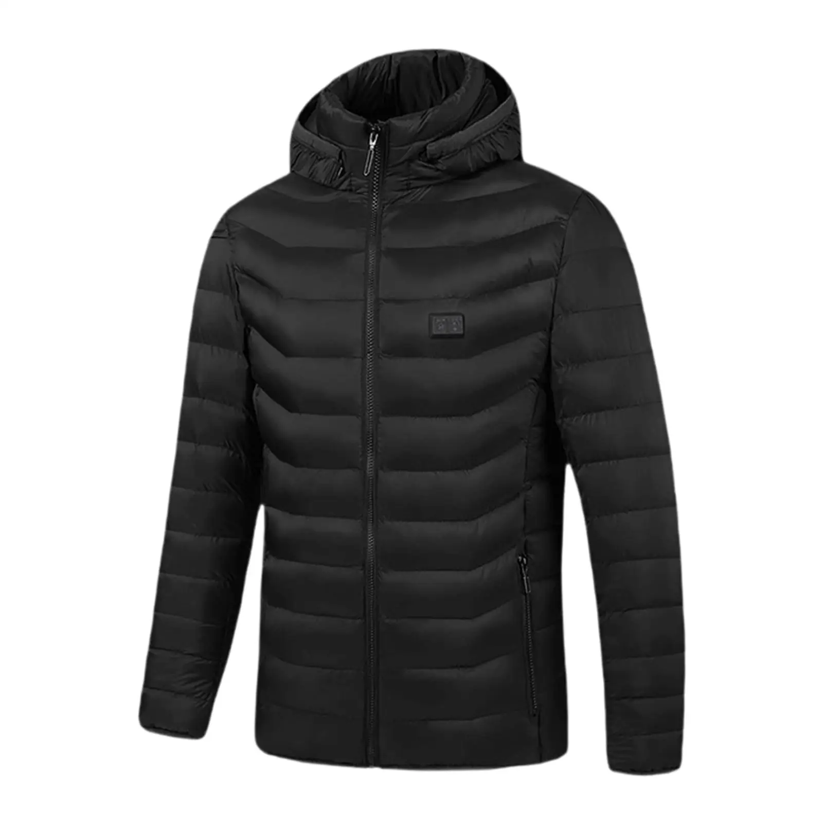 Winter Heating Warm Coat Hooded Windproof Outerwear Nylon Polyester Men’s Ski Jacket for Cold Environments