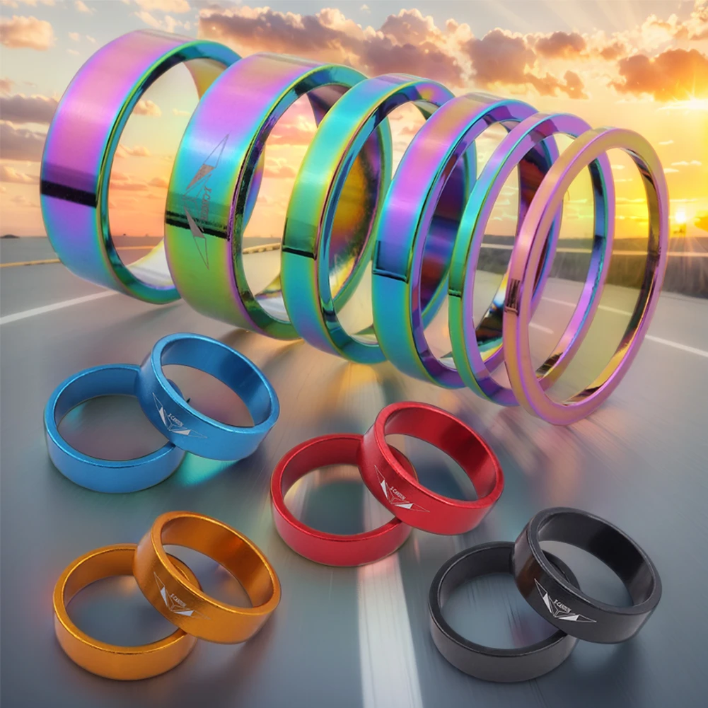 Description Picture 5 of item6Pcs Bicycle Washer Spacing Pad 2/5/10mm Bicycle Headset Spacer Bicycle Front Fork Stem Spacers Kit for 28.6mm Front Fork Bike