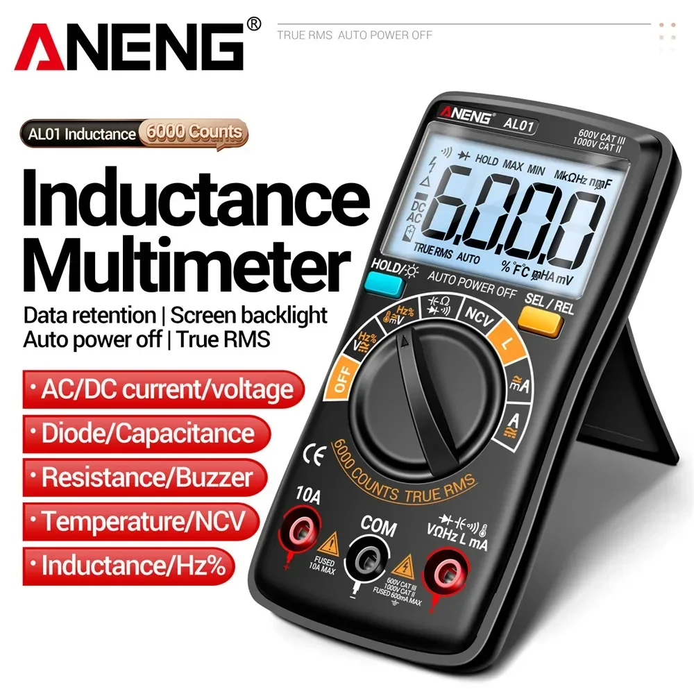 ANENG AL01 L Inductance Digital Multimeters True RMS NCV Handheld 6000 Counts Tester AC/DC Votage Current Resistance Ohm Tool