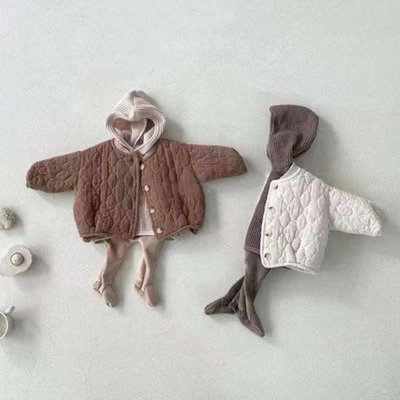 Winter Newborn Baby Coats Jackets Thicken Warm Cotton Toddler Girls Boys Coats Jackets Solid Color Baby Winter Clothes