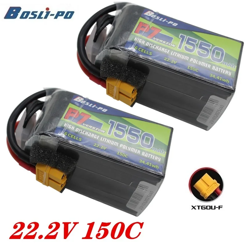 

Upgrade 22.2V 1550mAh 150C 6S LiPo Battery With XT60 For RC Helicopter Quadcopter FPV Racing Drone Parts 6S Rechargeable Battery