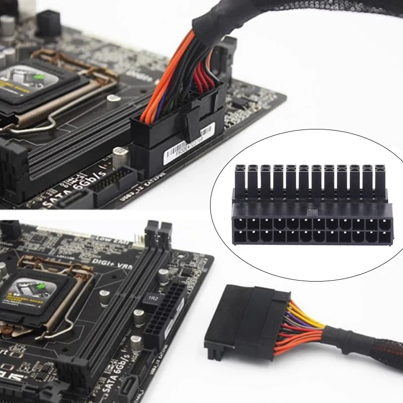 ComputerMotherboardATXPowerSupply24PTo90DegreeConnectorATX