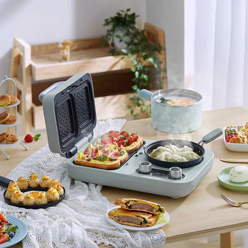 Breakfast machine multi-function baking tray four-in-one small sandwich machine lazy one-piece toast electric baking pan