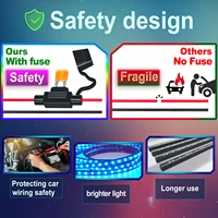 RGB Car Underglow Strip Lights with App Control Waterproof Strip Lights for Cart Boat Decoration LED Exterior Lights Strip DC12V 5