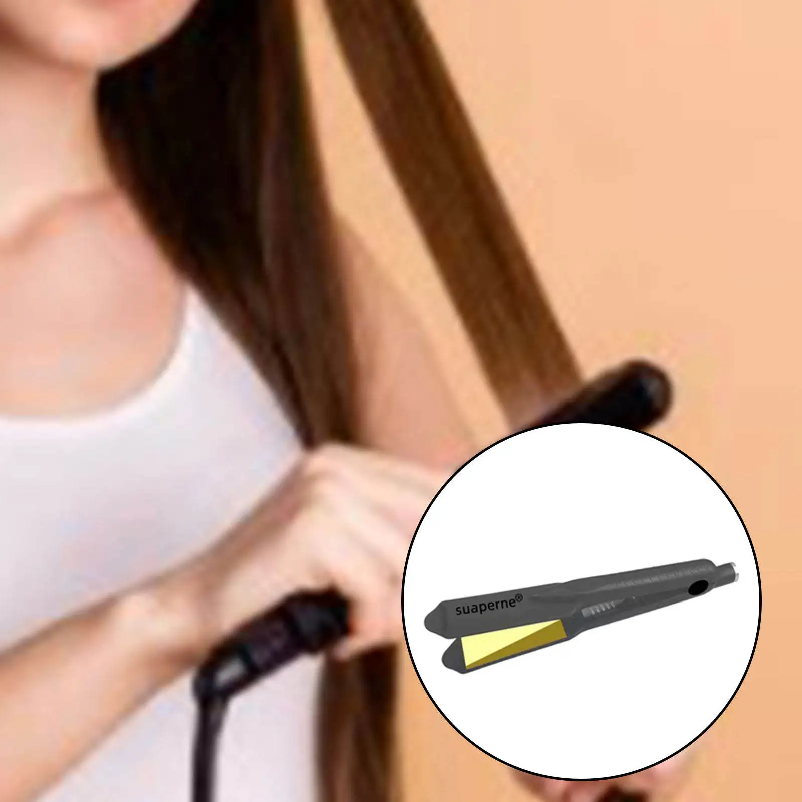 Professional Hair Straightener Curler Curling Iron, Adjustable Temp, Plug-US -thin Anti-scalding Waterproof